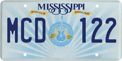 MS license plate MCD122