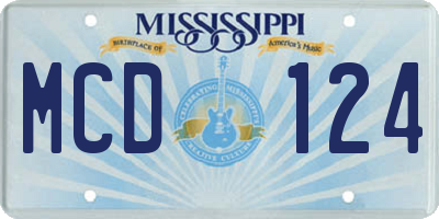 MS license plate MCD124