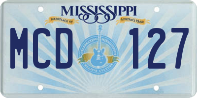 MS license plate MCD127