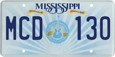 MS license plate MCD130
