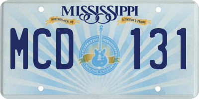 MS license plate MCD131