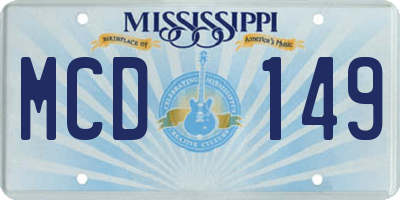 MS license plate MCD149