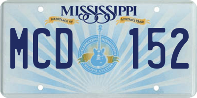 MS license plate MCD152