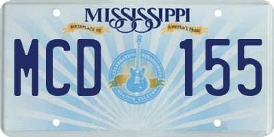 MS license plate MCD155