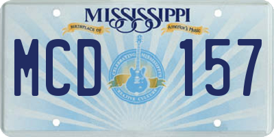 MS license plate MCD157