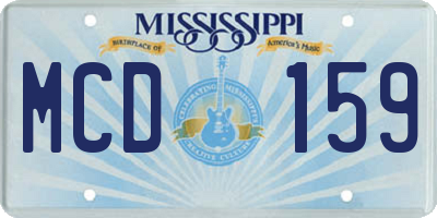 MS license plate MCD159