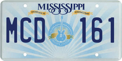 MS license plate MCD161