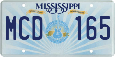 MS license plate MCD165
