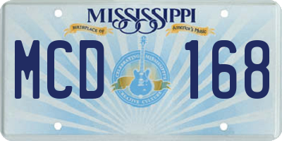 MS license plate MCD168