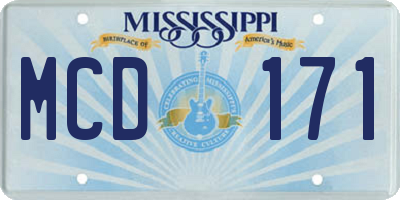 MS license plate MCD171