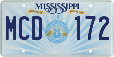 MS license plate MCD172
