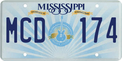 MS license plate MCD174