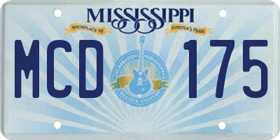MS license plate MCD175