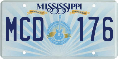 MS license plate MCD176