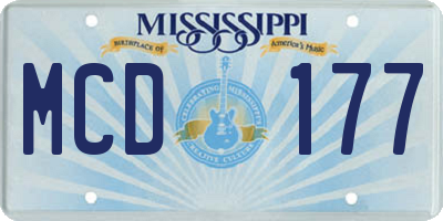MS license plate MCD177