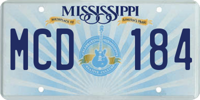 MS license plate MCD184