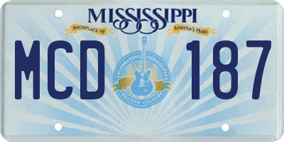 MS license plate MCD187