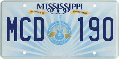 MS license plate MCD190