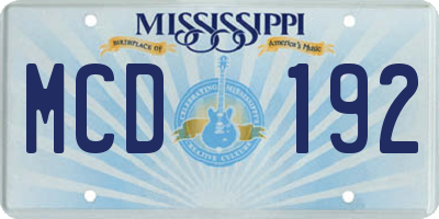MS license plate MCD192
