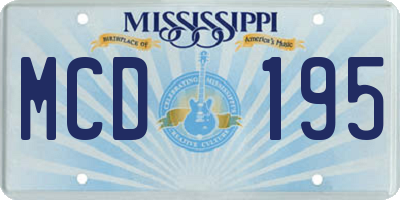 MS license plate MCD195