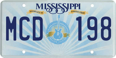 MS license plate MCD198