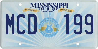 MS license plate MCD199