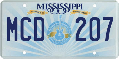 MS license plate MCD207