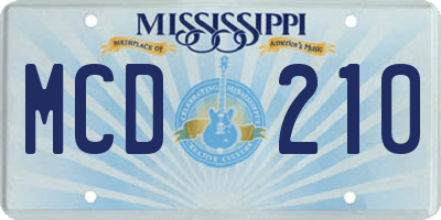 MS license plate MCD210