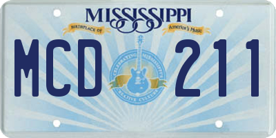 MS license plate MCD211
