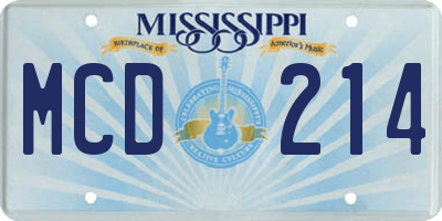 MS license plate MCD214