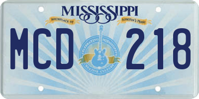 MS license plate MCD218