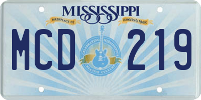 MS license plate MCD219