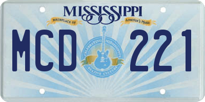 MS license plate MCD221