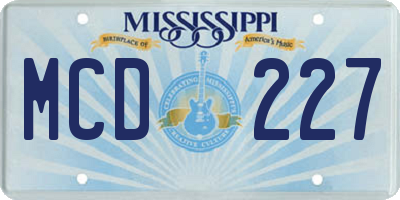 MS license plate MCD227