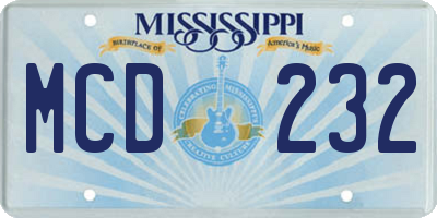 MS license plate MCD232