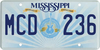 MS license plate MCD236