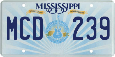 MS license plate MCD239