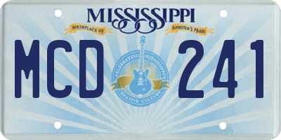 MS license plate MCD241