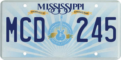 MS license plate MCD245