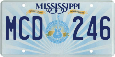 MS license plate MCD246