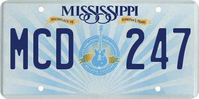 MS license plate MCD247