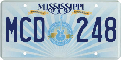 MS license plate MCD248