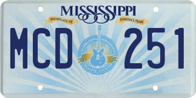 MS license plate MCD251