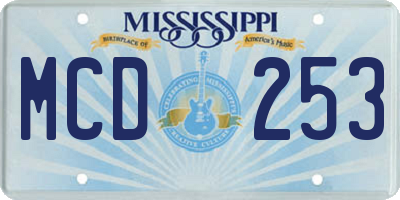 MS license plate MCD253