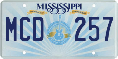 MS license plate MCD257