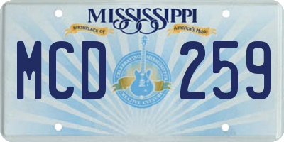 MS license plate MCD259