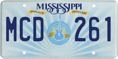 MS license plate MCD261