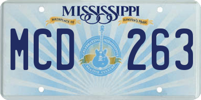 MS license plate MCD263