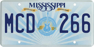 MS license plate MCD266