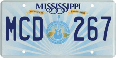 MS license plate MCD267